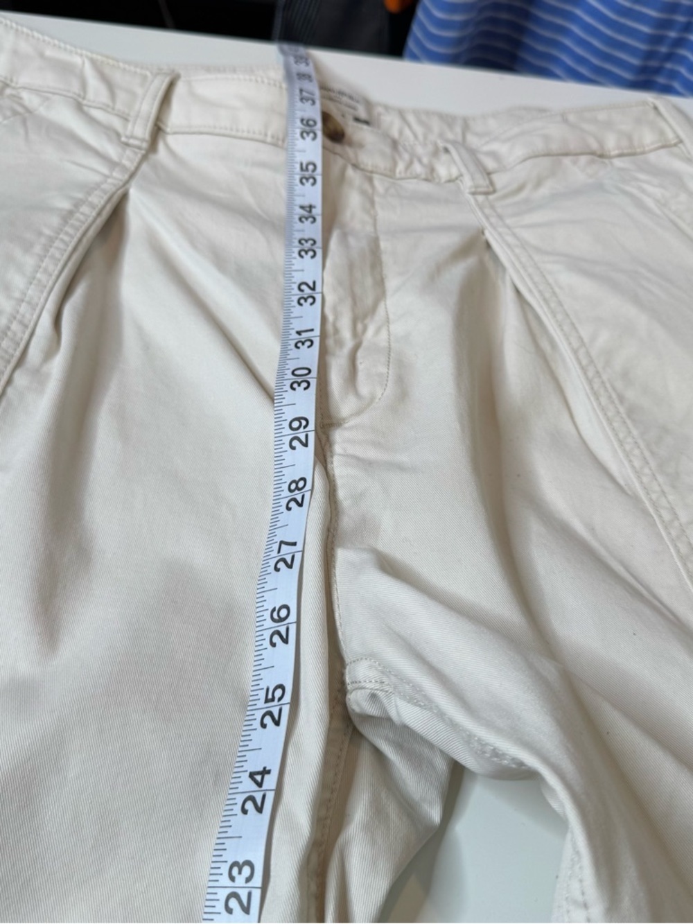 Banana Republic White Authentic Chino Pants Size 14 Cropped Stretch - Picture 6 of 11